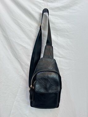 Black Faux leather Travel Cross Body